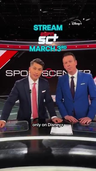 Get your front row ticket to each day’s top sports moment and stories with SC+, a new daily SportsCenter show, streaming only on Disney+ starting March 3!