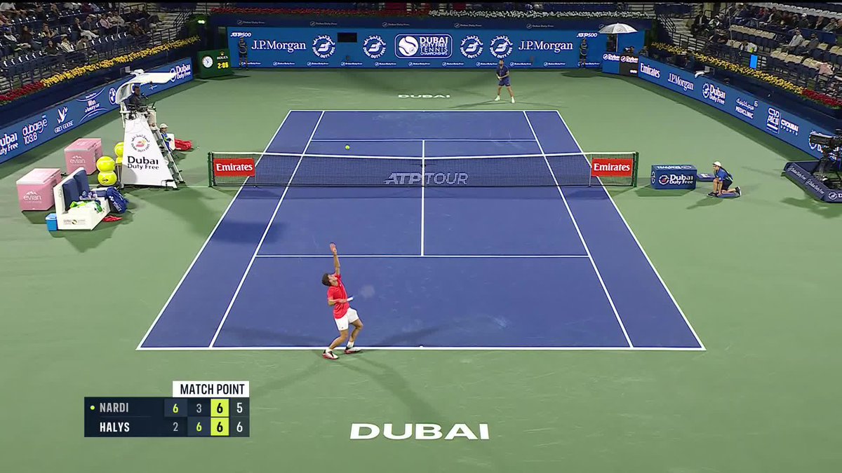 The run continues 💫 Qualifier @QuentinHalys defeats Nardi 2-6 6-3 7-6 to make his first ATP 500 semi-final! #DDFTennis