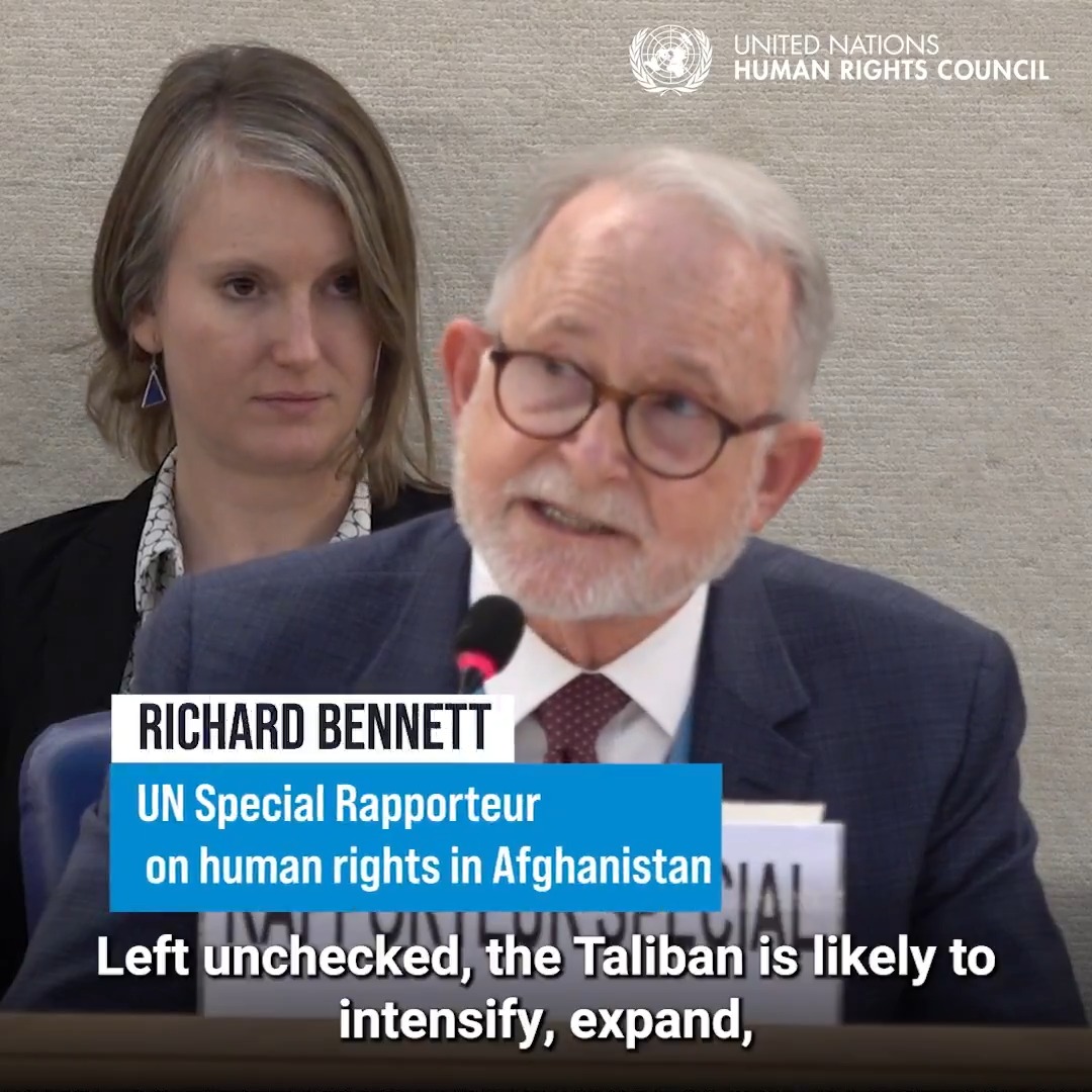 "The worsening human rights crisis in #Afghanistan is compounded the drastic reduction in support and assistance, including suspension and cuts to international aid," UN Special Rapporteur Richard Bennett Richard Bennett warned the United Nations Human Rights Council. #HRC58