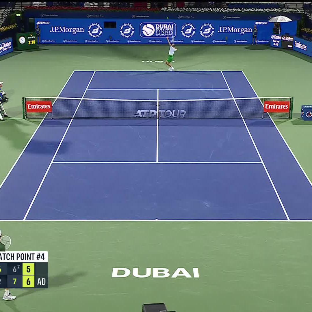 What a MATCH 🤯 Tallon Griekspoor comes back after saving match points to defeat Top Seed Medvedev 2-6 7-6 7-5 to make the semi-finals in Dubai! #DDFTennis