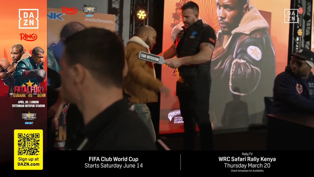 Security checking Chris Eubank before he gets on the stage 👀😂 #EubankBenn live on DAZN