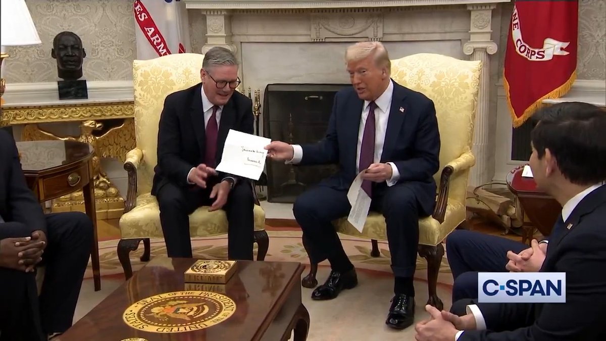 British Prime Minister Keir Starmer delivers an invitation to President Trump from King Charles.