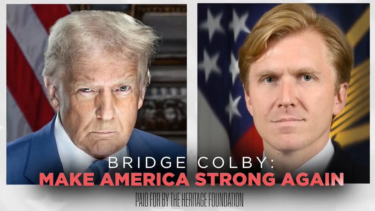 Bridge Colby is ready to defend America on Day 1. He will work with President Trump and Secretary Hegseth to Make America Strong Again. 🇺🇸 America First Defense Policy Expert 🇺🇸 Committed to Strengthening U.S. Defense 🇺🇸 Focused on Countering the China Threat