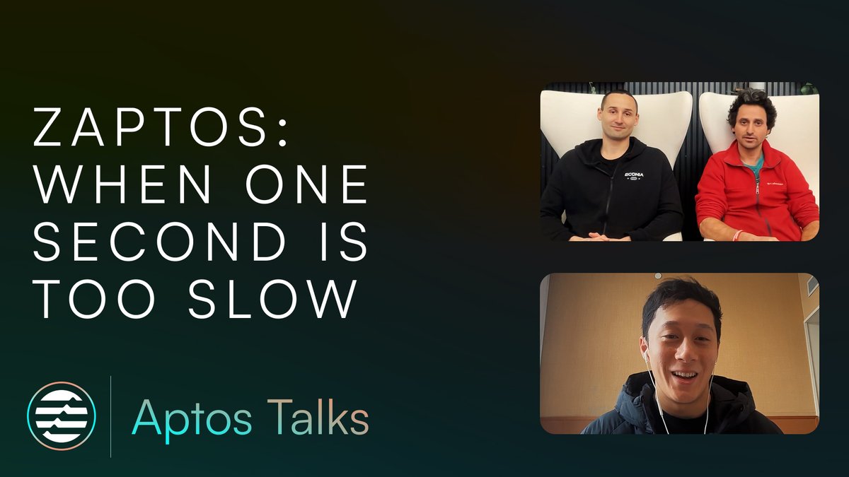 New drop: Aptos Talks is live. 🎙🔥 Zaptos is changing the game—sub-second confirmations at 20K TPS. How? Optimistic execution, shadowing, and a streamlined 3-hop consensus. @alnoki_ (Econia Labs) & Alexander Spiegelman (Aptos Labs) break it all down with hypeman @briannwongg ⬇️