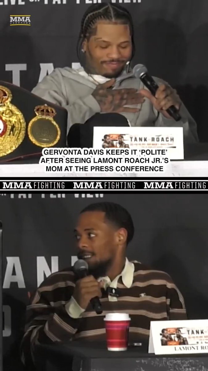 Gervonta Davis kept it clean once he saw Lamont Roach Jr.'s mom at the press conference #TankRoach
