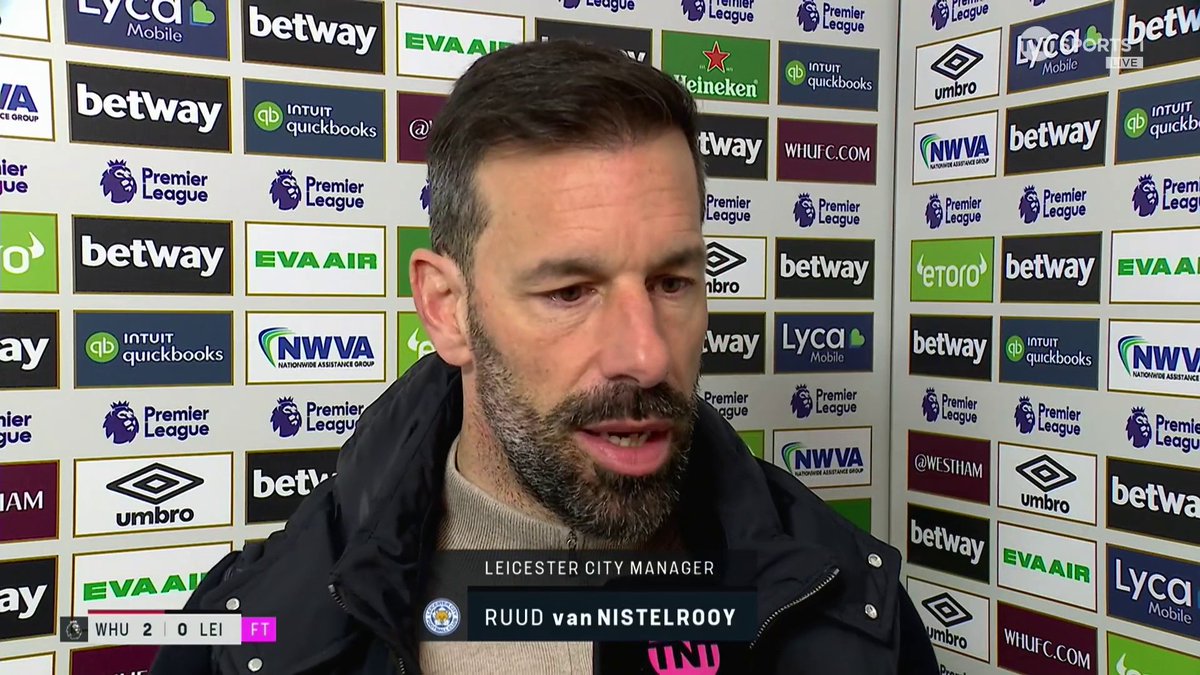 "The way to get out of this is to literally move forward" Leicester manager Ruud van Nistelrooy reflects on another defeat as his side still sit in the bottom three. 📺 TNT Sports &amp; discovery+ UK