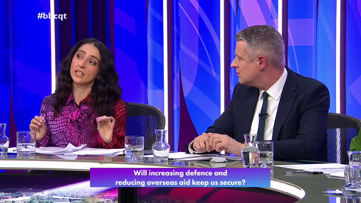 “Security for people in Britain… is also making sure that we have food security and energy security” Maya Goodfellow says "supporting a US global show of power" doesn’t keep the UK safe, and we need a broader definition of what “security” means #bbcqt
