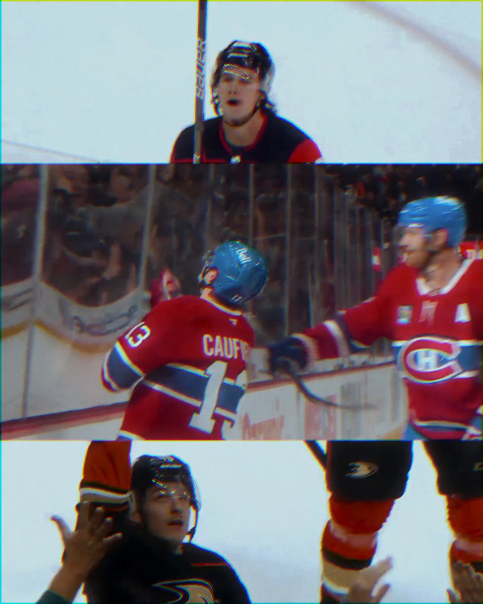 Caufield, Zegras and Hughes... The three best friends love themselves an OT stick toss celly 🤩