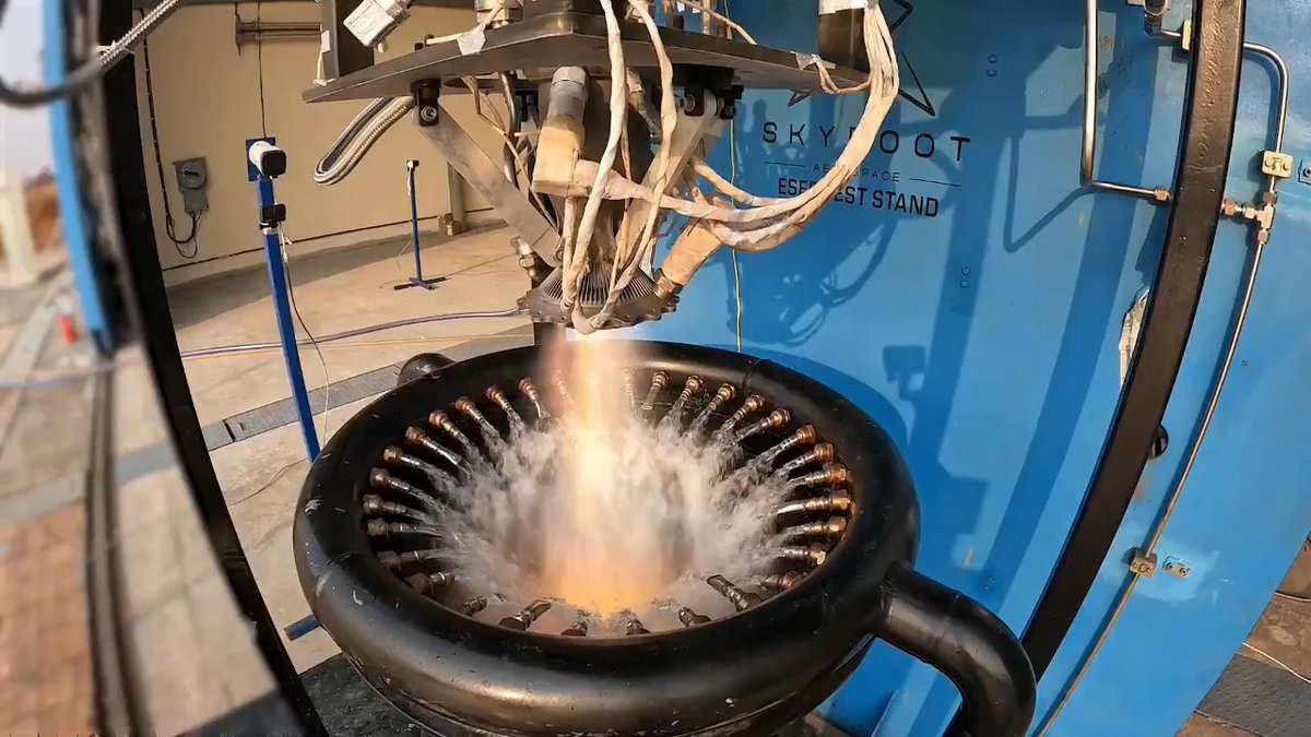 400 Seconds of Fury to mark the #NationalScienceDay 🔥🚀 Raman-2, our regen-cooled engine named after Sir #CVRaman, is ready for space!🛰️✅ Following multiple short duration burns, the 3D-printed engine has completed full-duration burn. 🔥⏱️ All data points to the stars ✨🌌