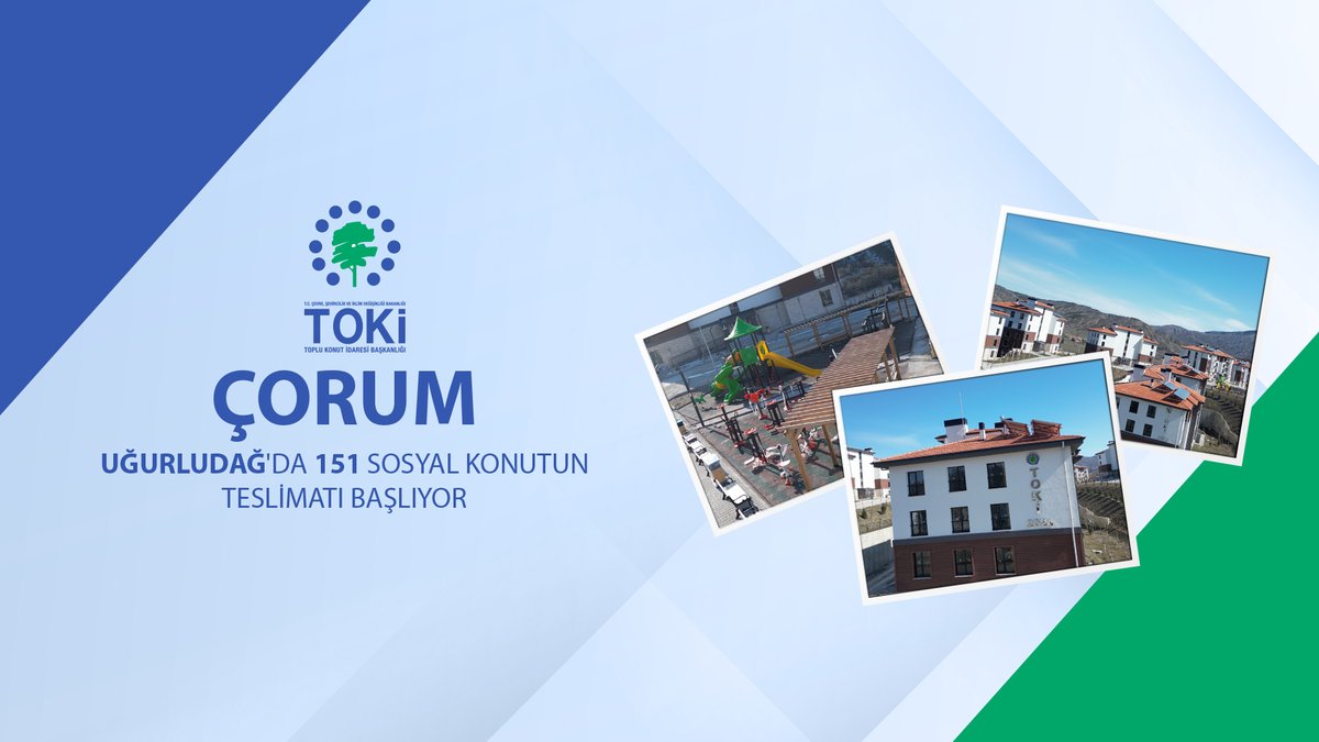 📍 Çorum Uğurludağ'da 151 sosyal konut tamamlandı. 🗓️ 05 - 21 Mart 2025 tarihleri arasında hak sahiplerine teslim edilecek. 🏡 Vatandaşlarımıza yeni yuvalarında huzurlu, sağlıklı ve mutlu bir yaşam dileriz. 📌 Teslim programı için👇