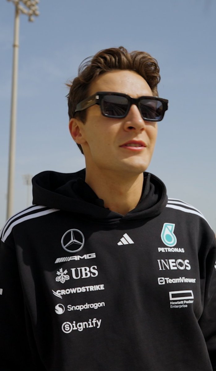 Introducing the Bahrain weather report, brought to you by George Russell 🌞