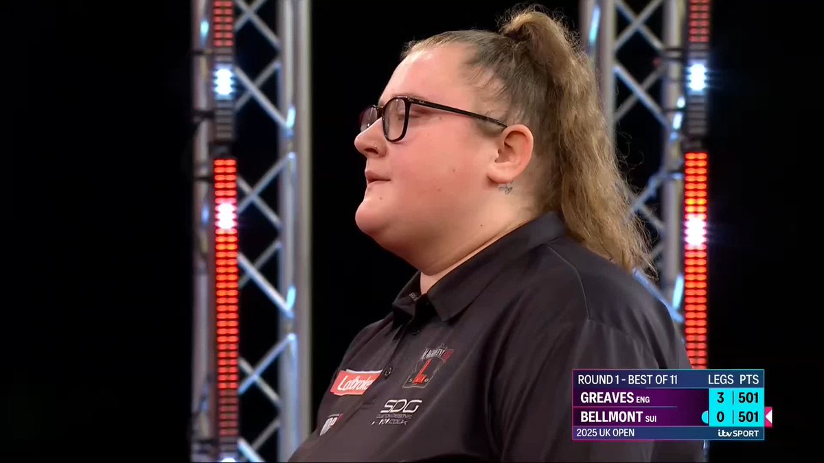 GLORIOUS FROM GREAVES! What a finish! Beau Greaves produces a sublime 152 checkout to open up a three-leg lead over Switzerland's Stefan Bellmont on the Main Stage! 📺 #UKOpenDarts
