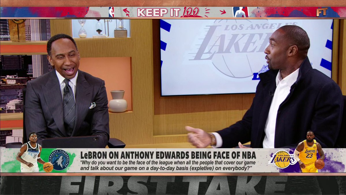 "Was [LeBron James] wrong?" 😯 —Gil’s Arena on LeBron's comments about Anthony Edwards becoming the next face of the NBA 👀