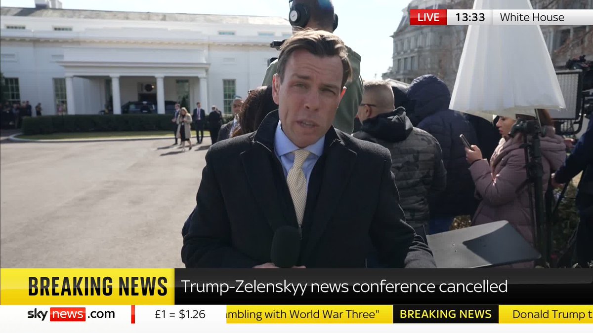 BREAKING: Donald Trump's news conference with Volodymyr Zelenskyy, which was expected to be held at the White House this evening, has been cancelled. Mark Stone has the latest. Live updates: 📺 Sky 501, Virgin 602, Freeview 233 and YouTube