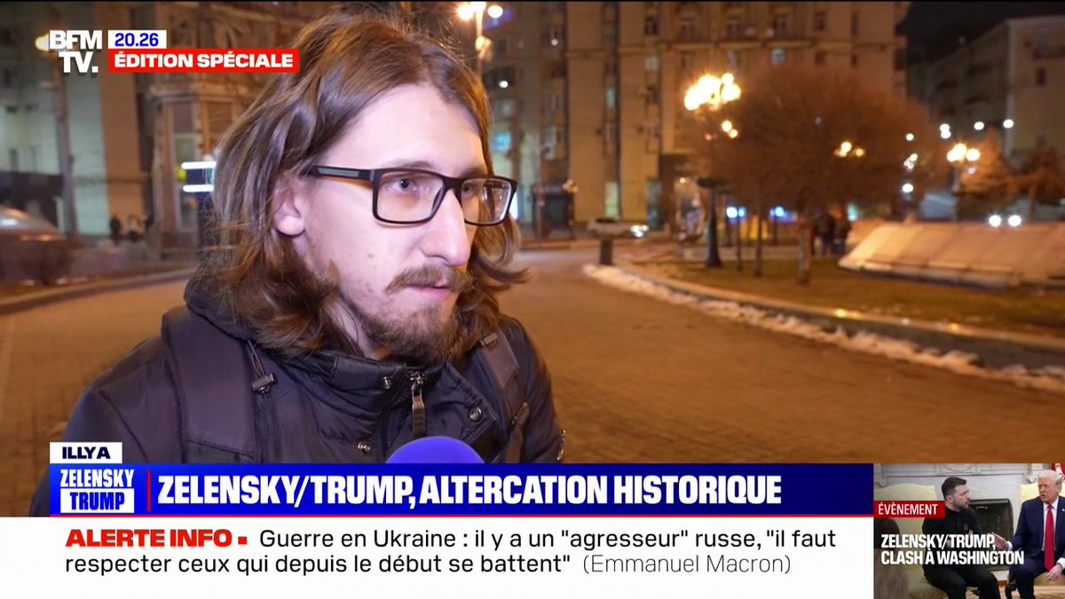 💬"Trump n'est pas un homme politique, c'est un businessman et il pourra nous laisser tomber facilement" ➡Cet Ukrainien réagit à la rencontre glaciale entre Volodymyz Zelensky et Donald Trump à la Maison Blanche