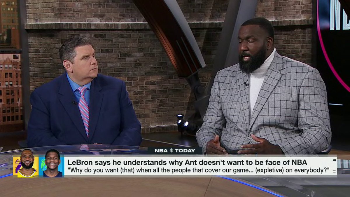 "A lot of people have gotten too comfortable when it comes down to critiquing and criticizing our game." 😳 —Kendrick Perkins on LeBron James' comments about being the face of the NBA 👀
