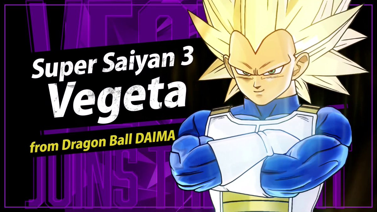 The DLC "Dragon Ball DAIMA Pack" is coming soon and Super Saiyan 3 Vegeta (DAIMA) is joining the fight! Stay Tuned for more information. #DBXV2