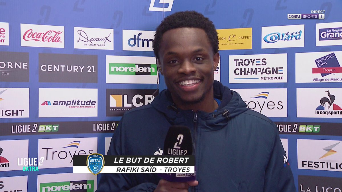 🇫🇷 #Ligue2BKT 💬 Rafiki Saïd (ESTAC Troyes) : "C'est du pur instinct. Elle a fini en lucarne donc tant mieux pour moi et pour l'équipe" #beINLIGUE2