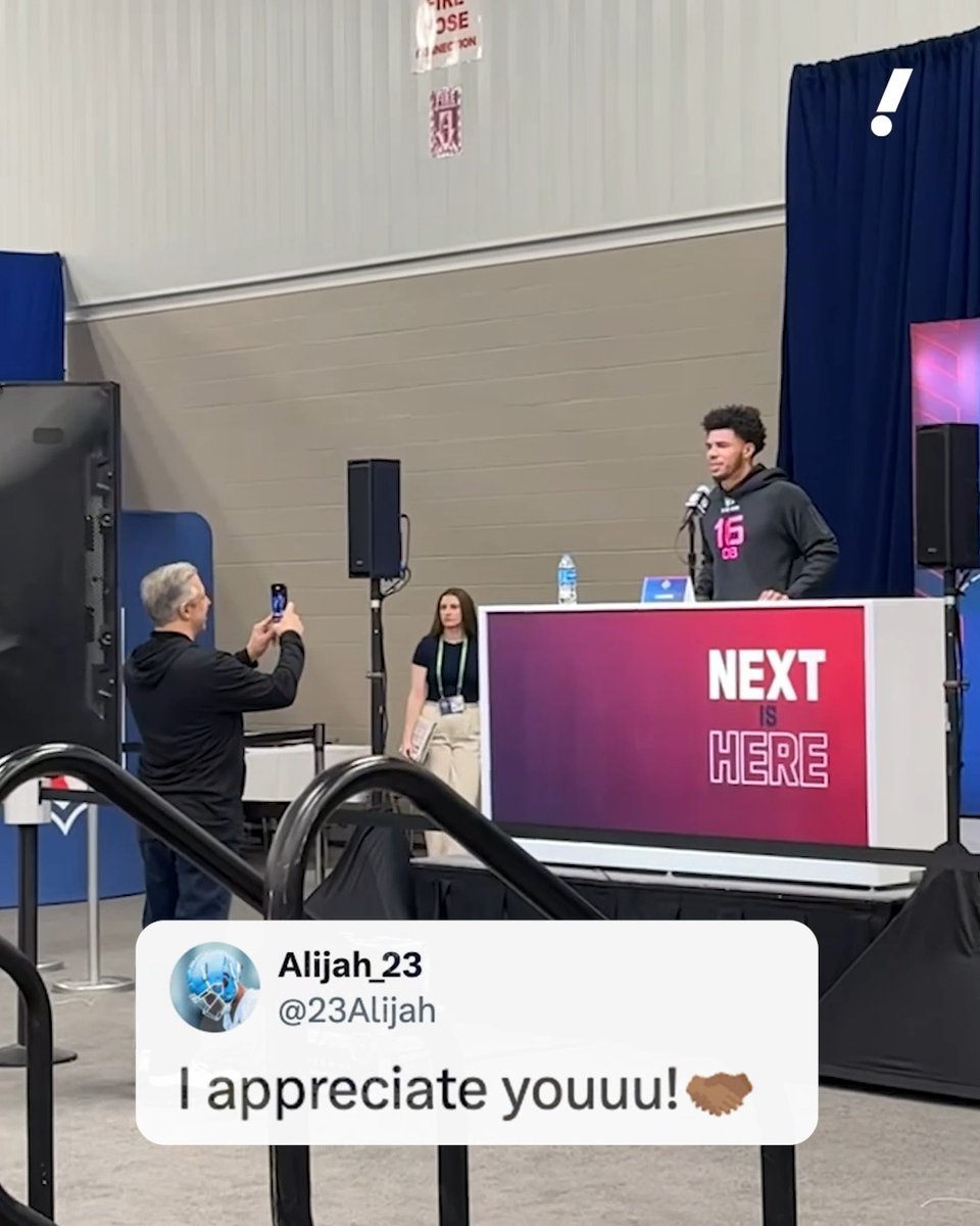UNC DB Alijah Huzzie is grateful for the one reporter (Mark Carman) who stuck around while every other media member went to cover Travis Hunter at the NFL Combine ❤️