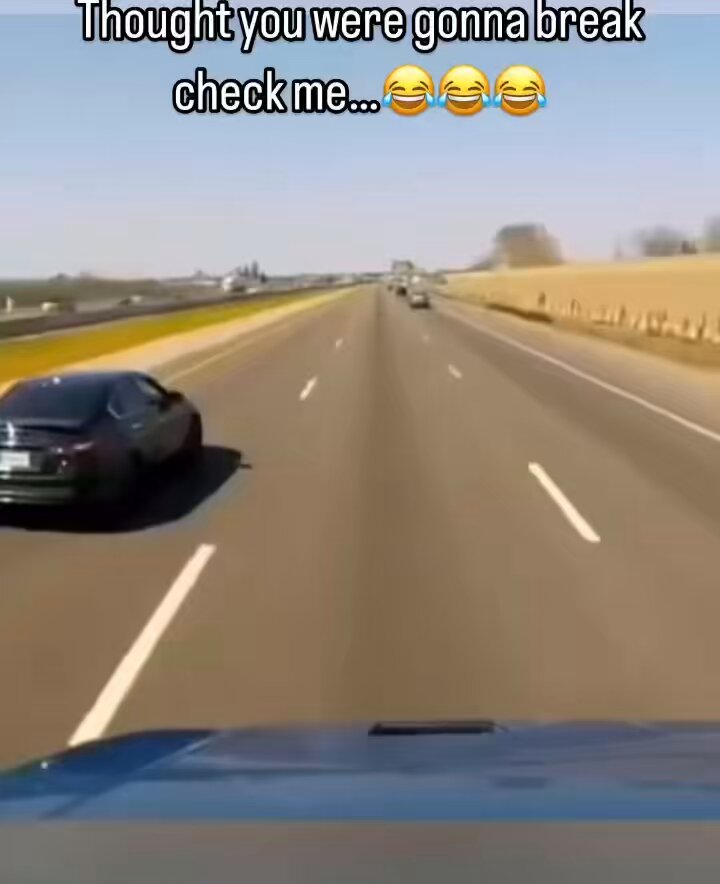 Brake checking a Semi is crazy
