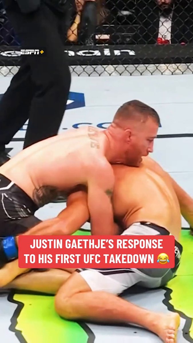 Justin Gaethje's first career UFC takedown in his 11th career UFC bout was quite momentous 😅 #UFC313