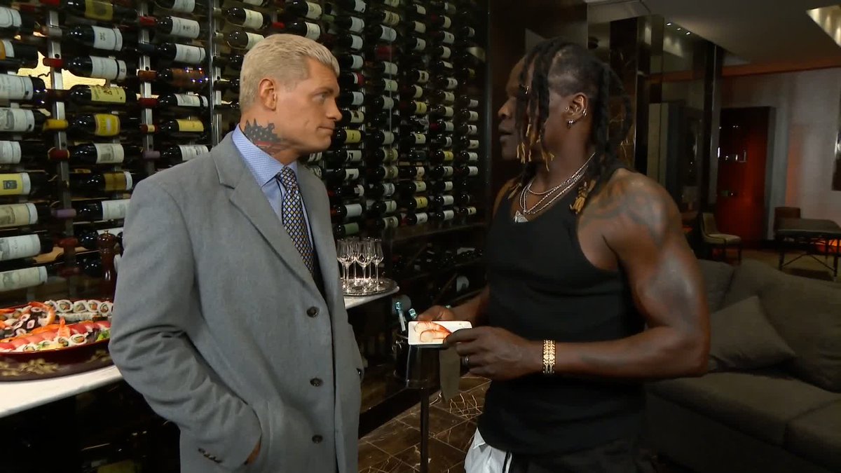 "Maybe you should think about it" R-Truth doesn't see the harm in selling your soul for perks like this! ๐ #SmackDown