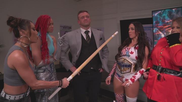 EXCLUSIVE: When Michin attacks Women’s United States Champion CHELSEA GREEN with a Kendo stick and hits Nick Aldis in the process, the outraged #SmackDown General Manager sets up a Street Fight between the two Superstars for next week!
