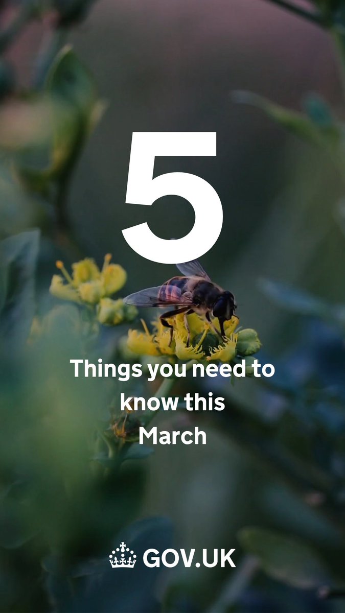Spring into action! 🗒️ 5 important tasks this March: 1. Clocks go forward: British Summer Time begins on 30 March. 2. Plan for holidays: Check your passport expiry date. 3. Stay road worthy: Check when your vehicle tax and MOT are due. 4. Know someone visiting the UK? Check the latest travel rules changing on 5 March and see if they need to apply for an ETA (electronic travel authorisation). 5. Manage your money: as the new financial year approaches, check your ISA allowance.