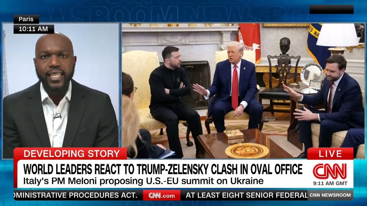 I'm reporting live from Paris as Europe reels from the wild Trump-Zelensky shouting match at the White House. “There is an aggressor, which is Russia, and an attacked people, which is Ukraine,” French President Emmanuel Macron said after the spat