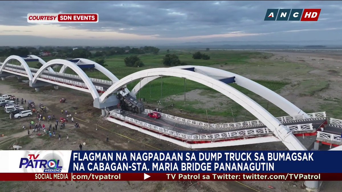 Pinaghahanap na ng pulisya ang flagman na nagpadaan sa dump truck na may kargang bato sa Cabagan-Sta. Maria Bridge sa Isabela. Ang pagdaan ng dump truck na may bigat na higit 100 tonelada ang posible umanong dahilan ng pagbagsak ng bahagi ng tulay.