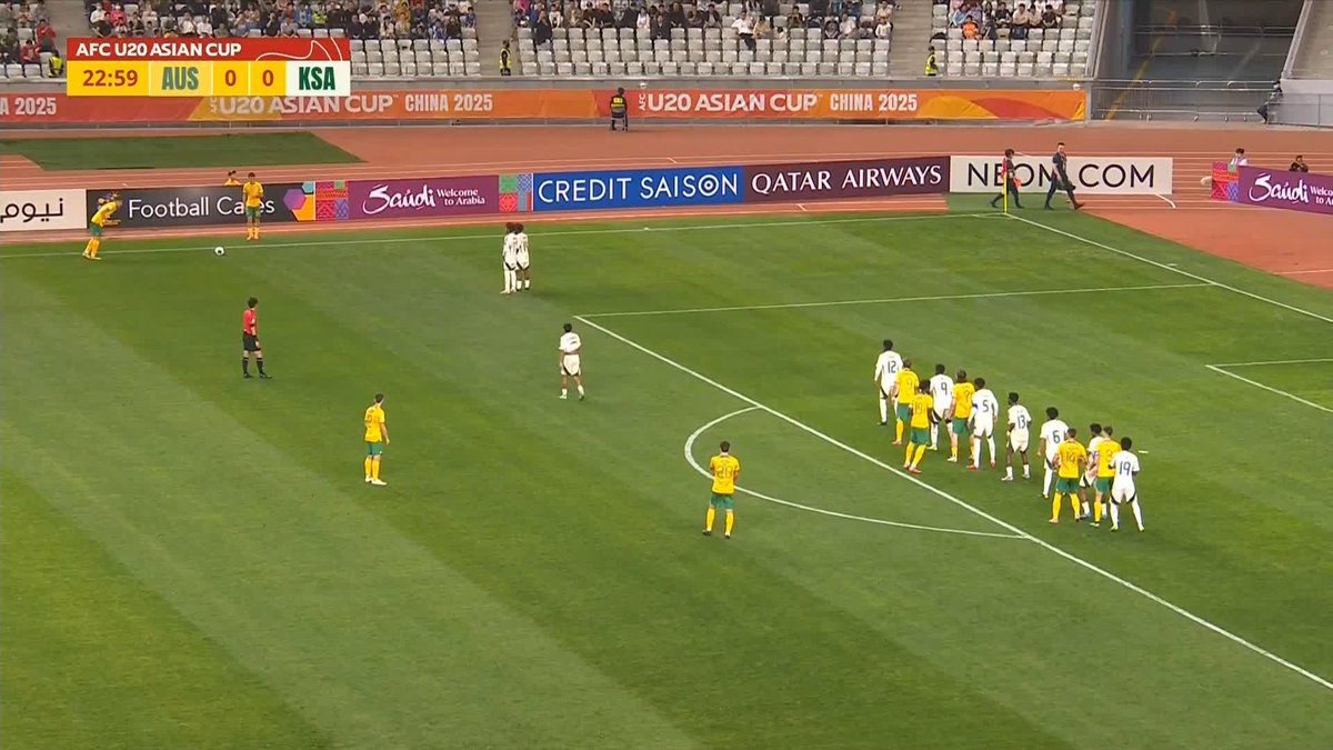 Louis Agosti’s volley gives the #YoungSocceroos the lead in the #AFCU20 Final!!! 🚀👏 🎥 10 Football #AUSvKSA