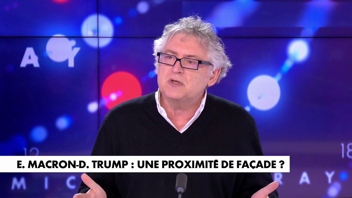 Michel Onfray sur la rencontre entre Donald Trump et Emmanuel Macron : «Tout ça est insupportable, c'est du blabla […] Le type qui s'est fait des bigoudis sur internet pour parler de l'intelligence artificielle n'est pas crédible», dans #FaceaMichelOnfray