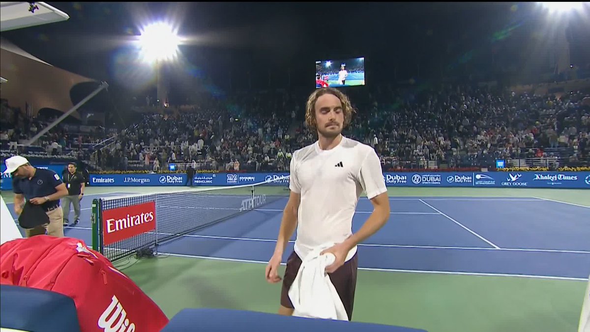 AND THAT'S IT! 🔥 Stefanos Tsitsipas WINS the Dubai Tennis Championship after beating Felix Auger-Aliassime in straight sets! 🙌🏆