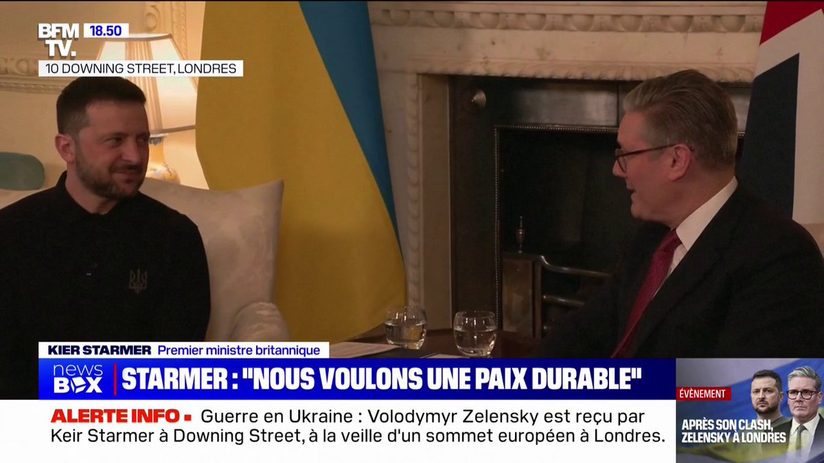 Keir Starmer à Volodymyr Zelensky: "Vous avez tout le soutien du Royaume-Uni"