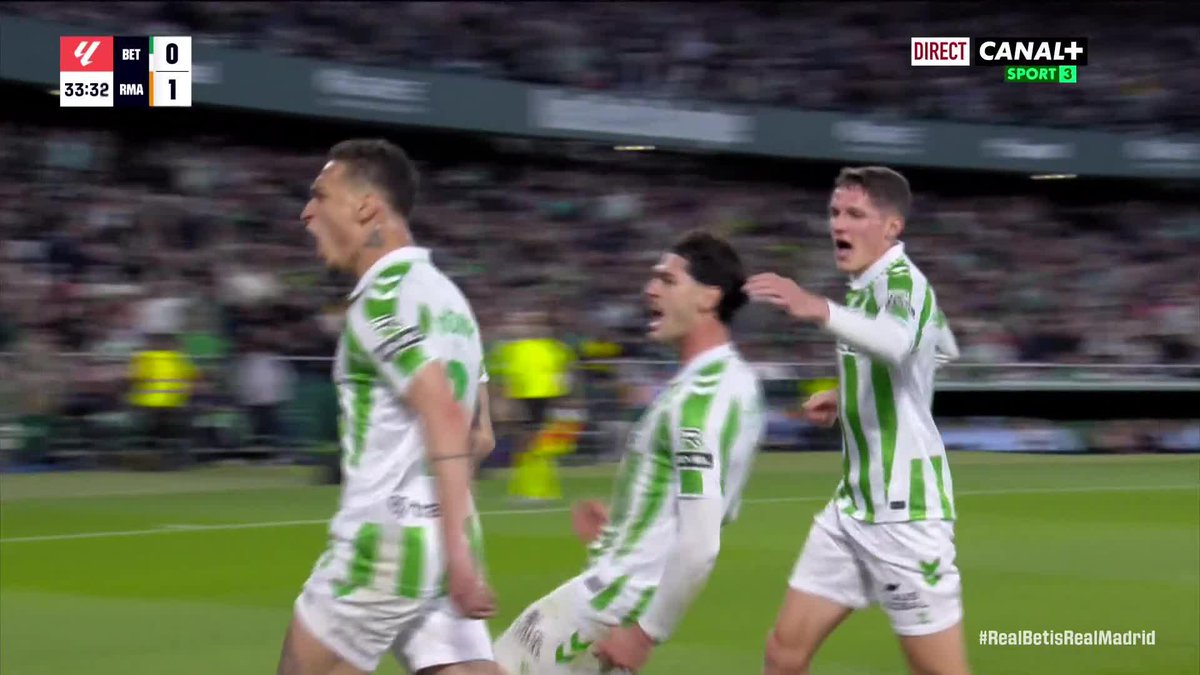 #LaLiga 🇪🇦 : Le Betis égalise sur un corner bien repris par Cardoso 🚀