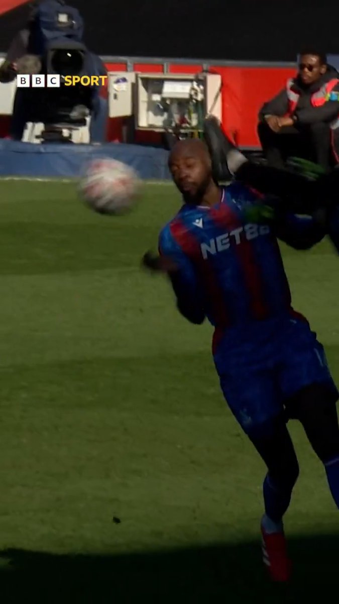 Liam Roberts' challenge that put Jean-Philippe Mateta in hospital. The Crystal Palace striker has since confirmed he's doing well and hopes to be back playing "very soon". #BBCFootball #FACup