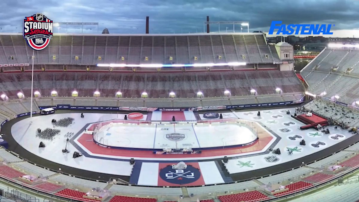 From gridiron to rink 🏟️ Watch Ohio Stadium transform for #StadiumSeries! 📺: 2025 Navy Federal Credit Union NHL #StadiumSeries TODAY at 6p ET on ESPN, FX (Canada), and TVA Sports NHL x Fastenal