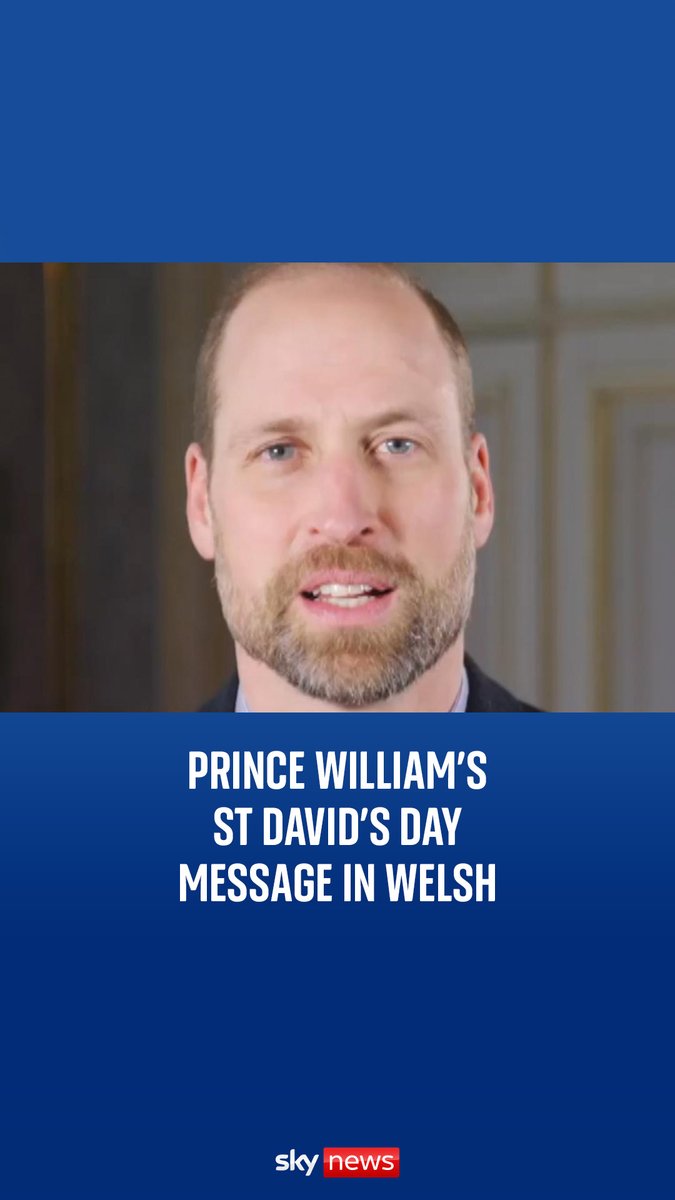 William, the Prince of Wales, delivers a special St David's Day message in Welsh.