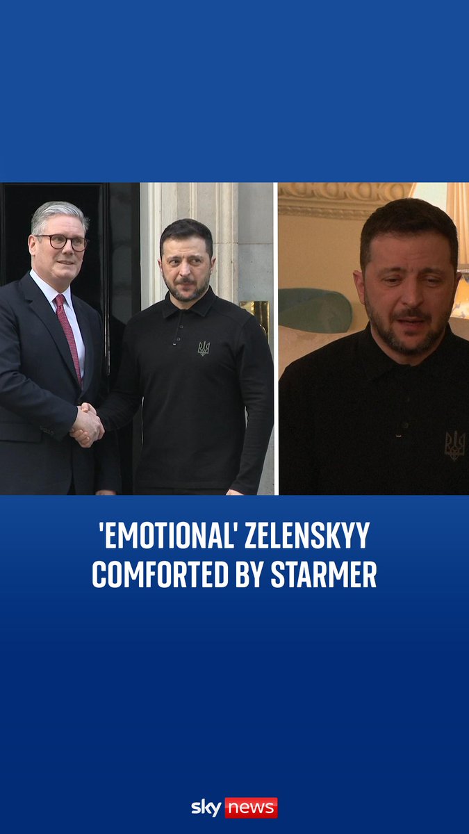 The Ukrainian President appeared touched as Starmer pointed out cheers from the crowds gathered outside as the president's motorcade approached Downing Street. Latest: