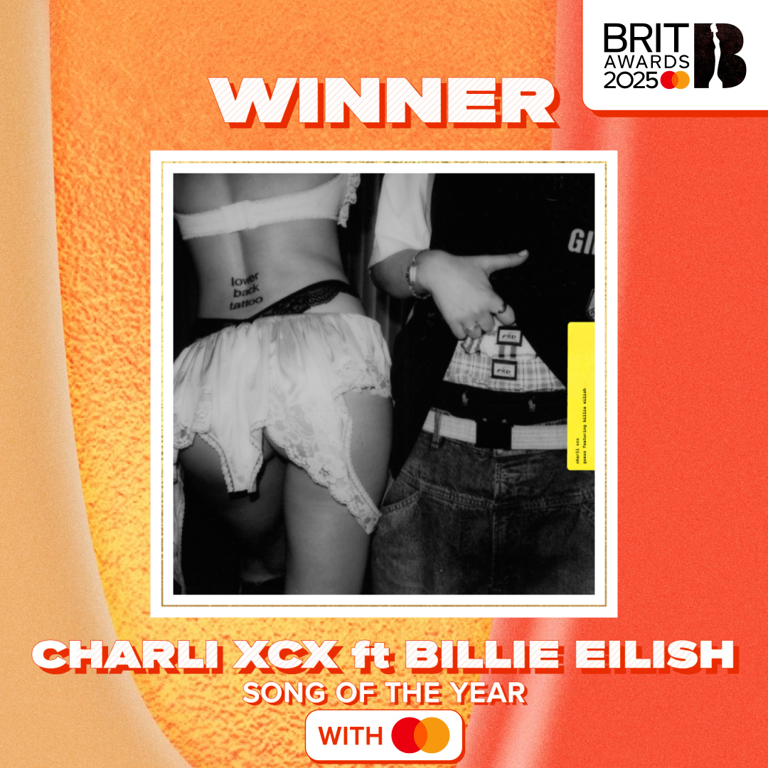 the one that made you say "BIG CHOOON" the most... Charli and billie eilish win Song of the Year with @mastercarduk 🔊 #BRITs