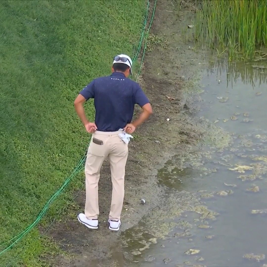 Michael Kim with a solid one-shoe play from the mud. 👀 📺 NBC & Peacock | @The_Cognizant
