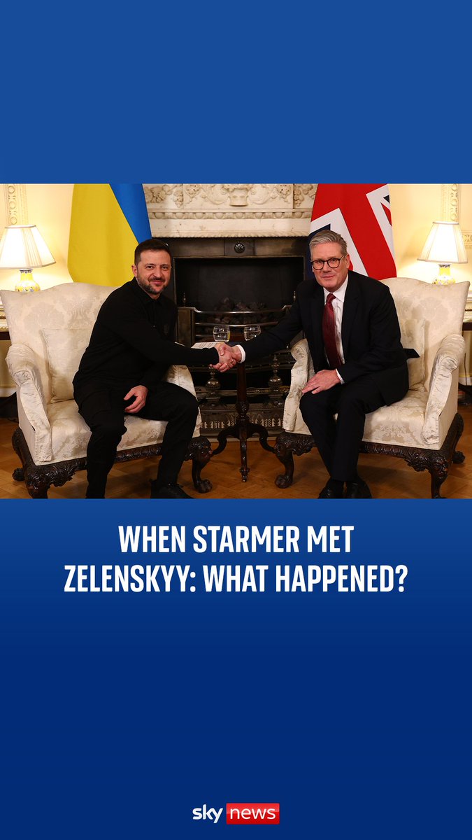 Keir Starmer and Volodymyr Zelenskyy held a private meeting one day after the Ukrainian leader clashed with Trump in the Oval Office. Sky's Sam Coates Sky explains what happened⬇️