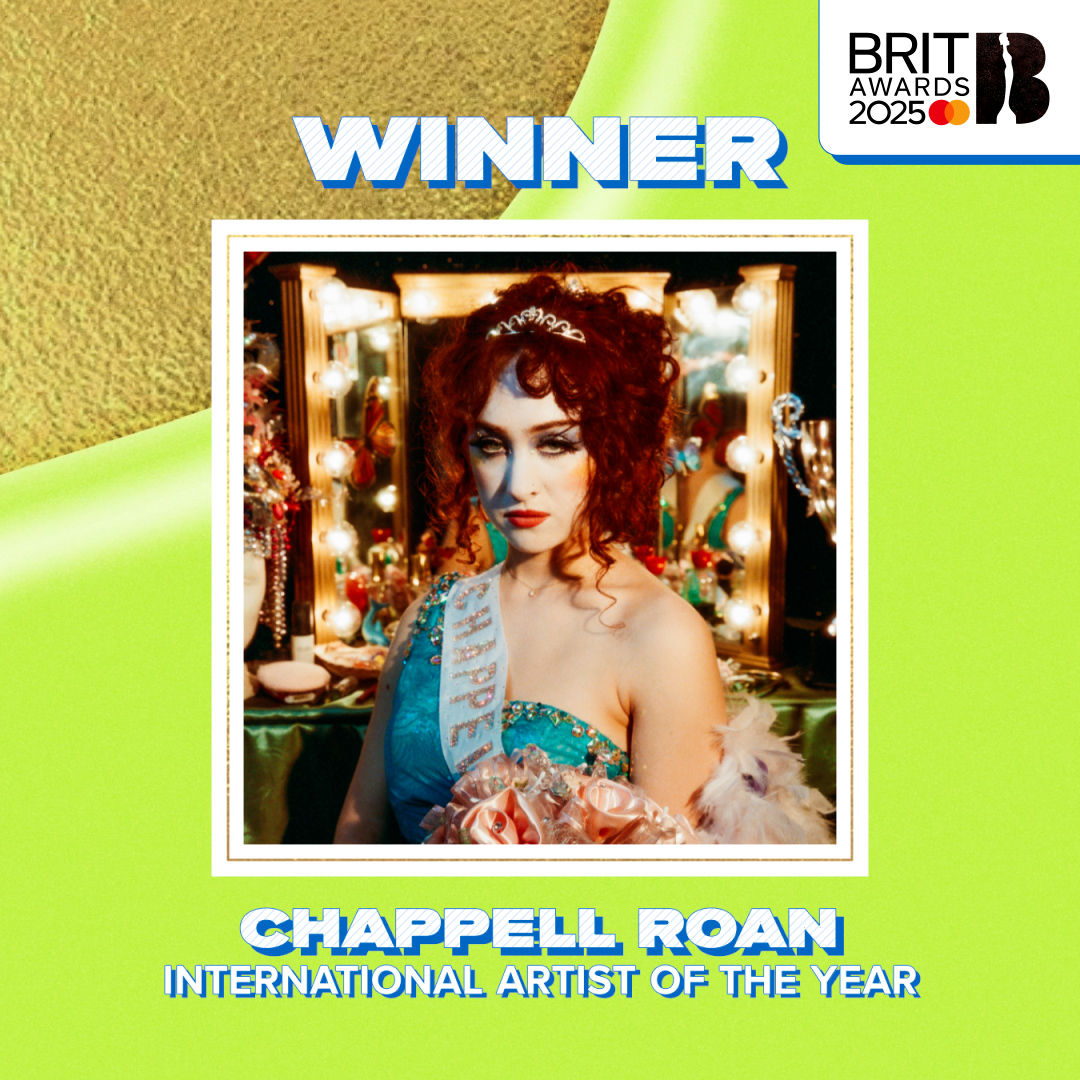 different countries, different languages, all brought together by our International Artist of the Year... @chappellroan 🗺️ #BRITs