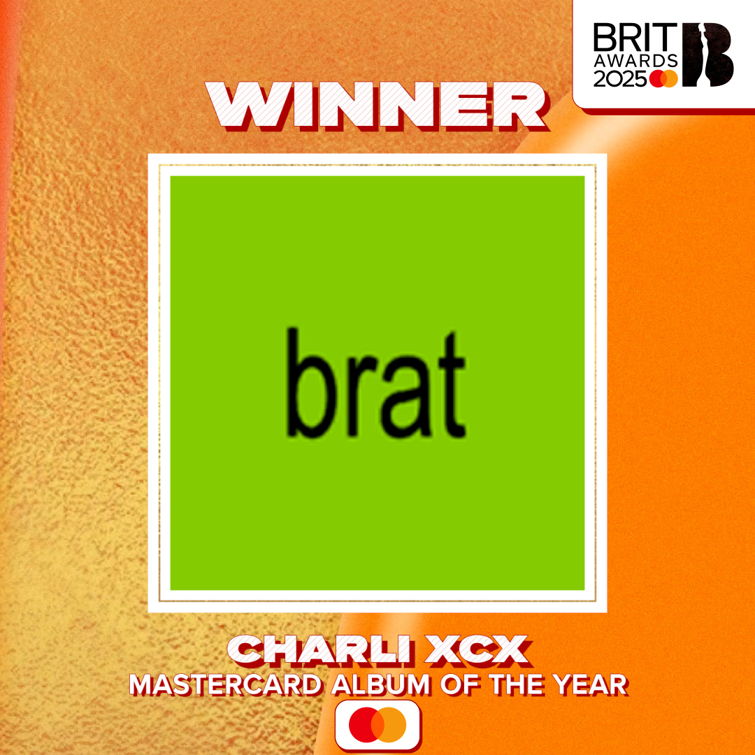 she came, she saw, she wrote an iconic record... congrats to Charli on winning @mastercarduk Album of the Year for 'BRAT' 🎉 #BRITs