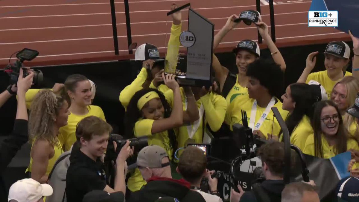 🏆 CHAMPIONS 🏆 @oregontf is the 2025 #B1GTF Indoor Women’s Champions with a team score of 131!