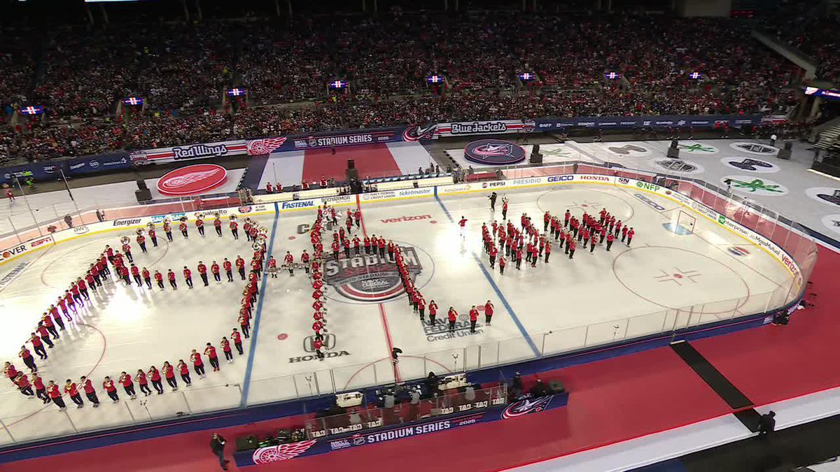 The Ohio State Athletic Band on ice hits different 🙌 📺 Stadium Series NOW on ESPN/ESPN+/Disney+ 🏟️