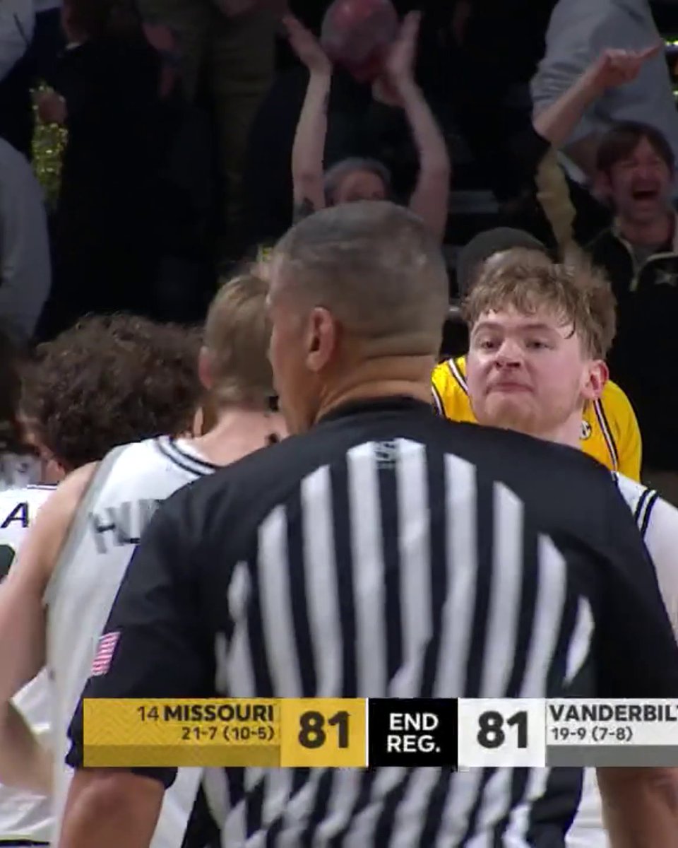 HELLO, OVERTIME 👋 Tyler Nickel ties it up for Vanderbilt Men's Basketball! 📺 SEC Network