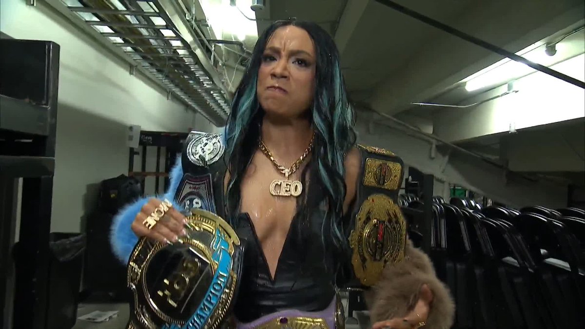 Billie Starkz returned the TBS Title to Mercedes Moné, but with a message from Momo Watanabe ahead of #AEWRevolution! Watch #AEWCollision LIVE on TNT &amp; Max Mercedes Moné Varnado | BIG Billie Starkz • ビリー・スタークス | @Stardom_Momo