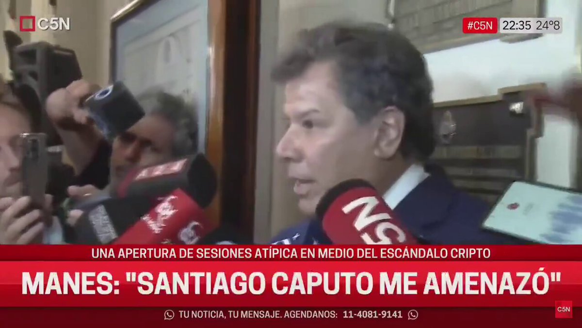 🚨 LOCURA TOTAL: Manes afirma que con la MIRADA Santiago Caputo le dijo: “Te voy a mandar la SIDE y la AFIP”, si, CON LA MIRADA. 🚨 LOCURA TOTAL, EL DIPUTADO MANES FUE COMPLETAMENTE DROGADO AL CONGRESO 🚨