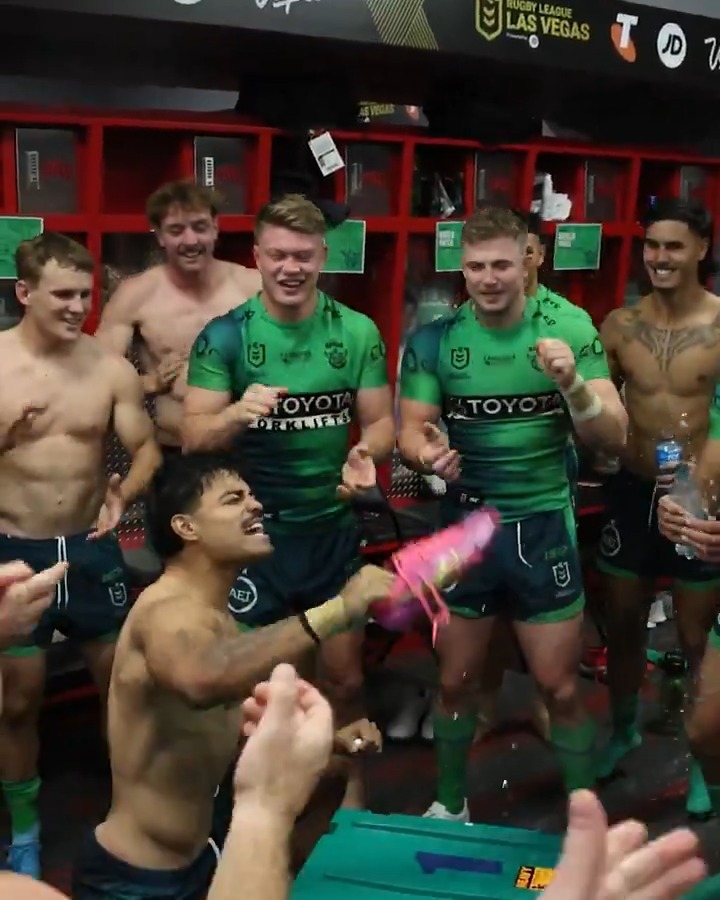 What a place to sing our first team song of the year! #WeAreRaiders #NRLVegas